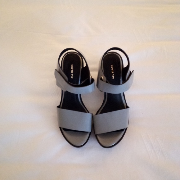 All Black Platform Sandals - Picture 1 of 3